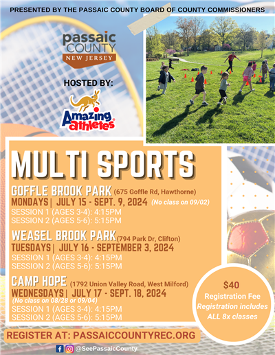 Passaic County Parks & Recreation: Summer 2024 Multi Sports with ...