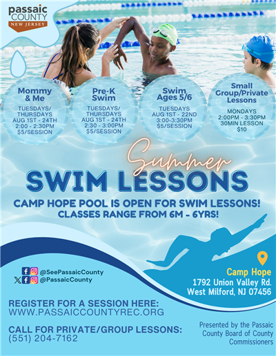 Passaic County Parks & Recreation: Pre-K Swim Lessons